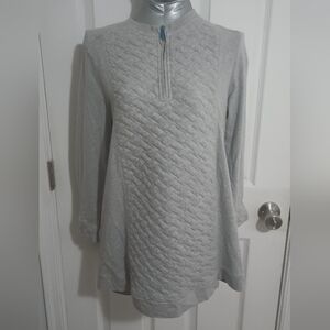 Gray Quilted Half-Zip Pullover 100